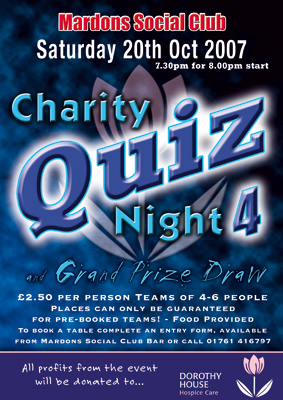 Optical Design & Print - Charity Quiz Poster