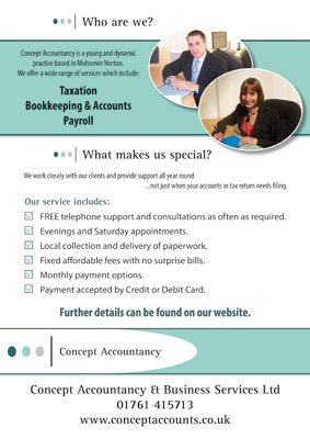 Optical Design & Print - Concept Accountancy A4 Flyer