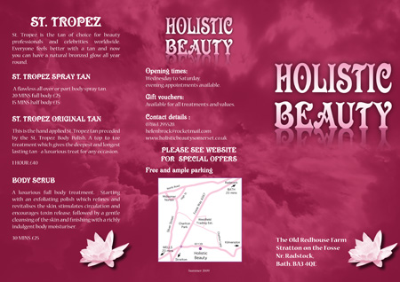 Optical Design & Print - Holistic Beauty Leaflet